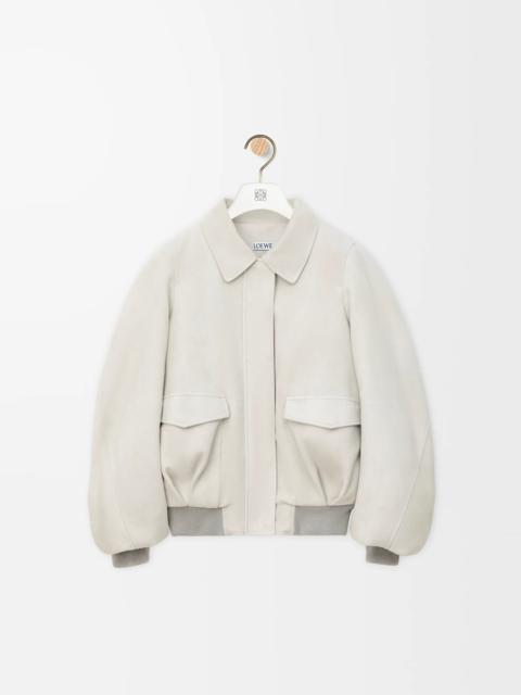 Bomber jacket in suede goatskin