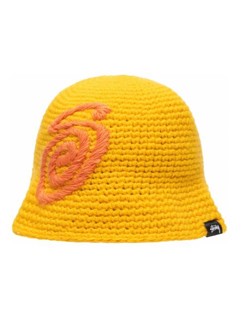 Stussy Swirly S Knit Bucket Hat Yellow
