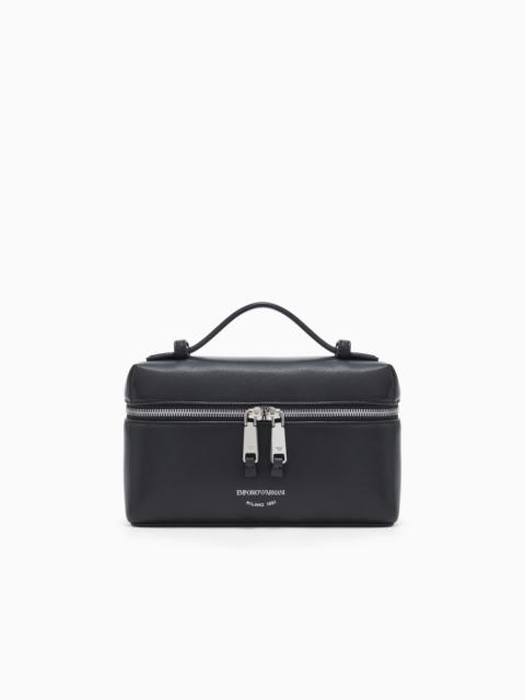NAPPA LEATHER VANITY CASE WITH SHOULDER STRAP