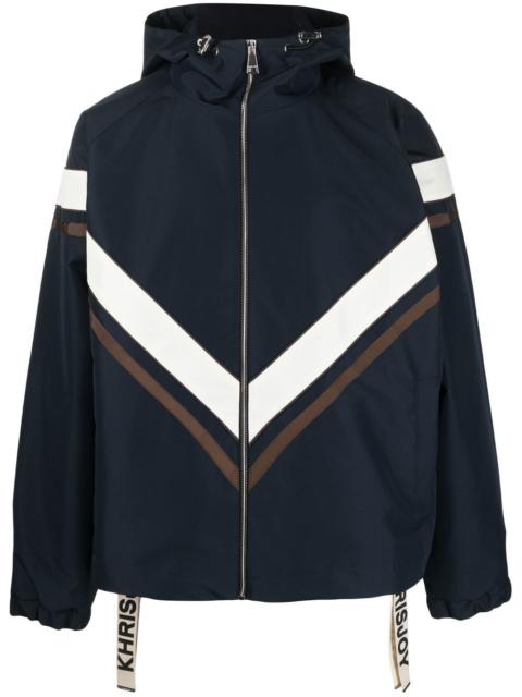 hooded zipped-up jacket