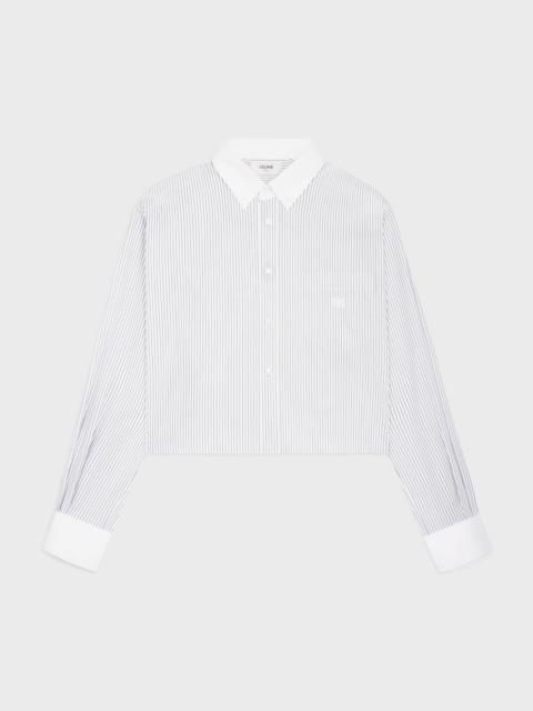 cropped shirt in striped poplin