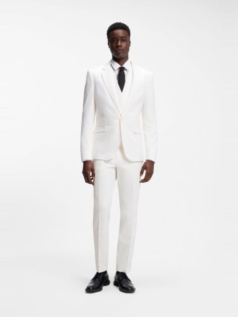 THREE-PIECE EXTRA-SLIM-FIT SUIT IN STRETCH-COTTON SEERSUCKER