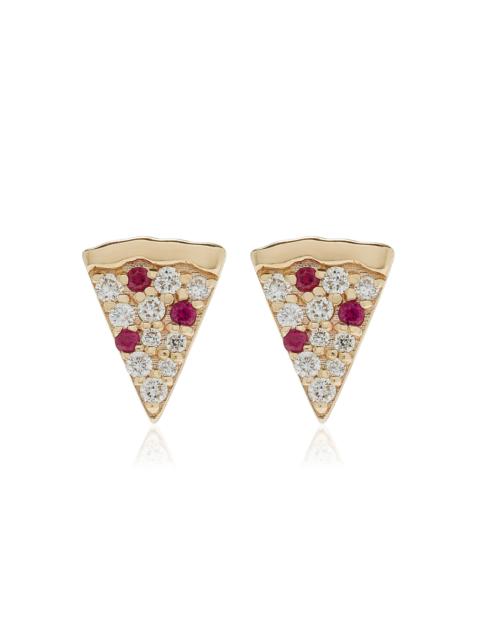 14k Yellow Gold Diamond Earrings gold