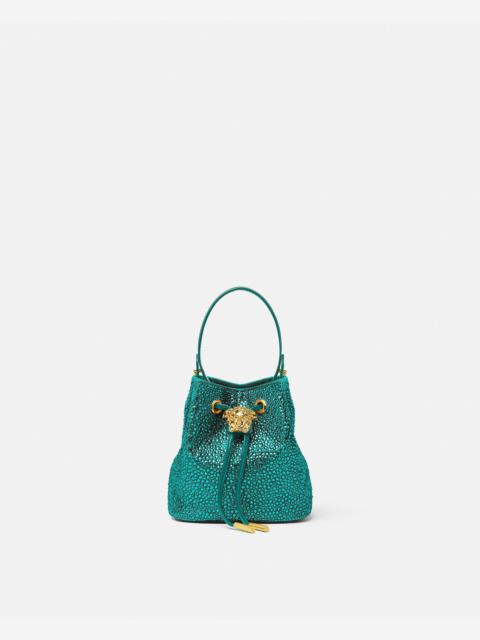 La Medusa Embellished Satin Mini Bucket Bag