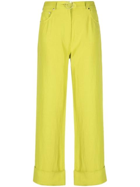 high-waisted straight-leg trousers