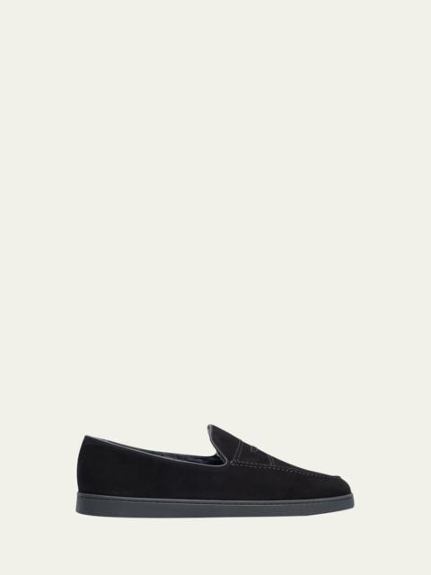 Men's Pebbles Shearling-Lined Suede Loafers
