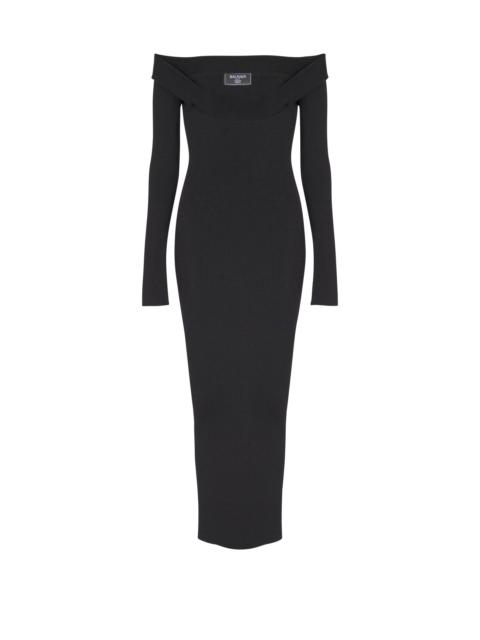 Long plain knit dress