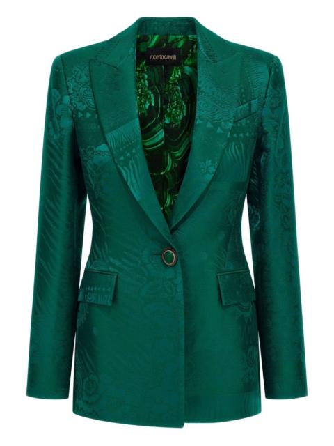patterned-jacquard blazer