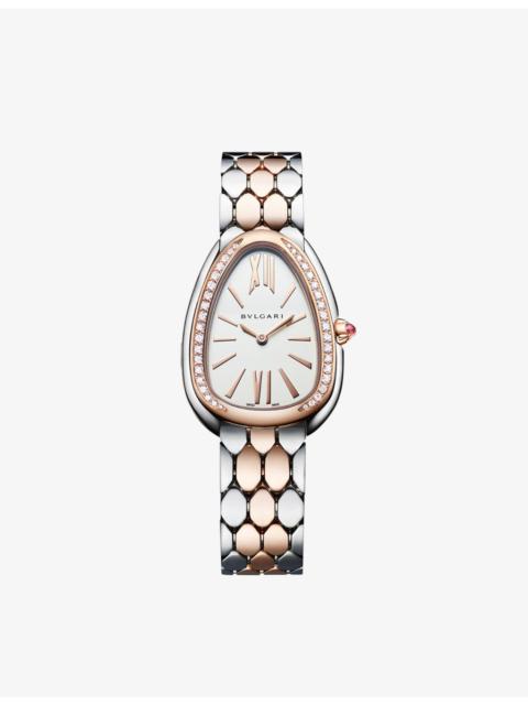 Serpenti Seduttori 18ct rose-gold and stainless-steel quartz watch