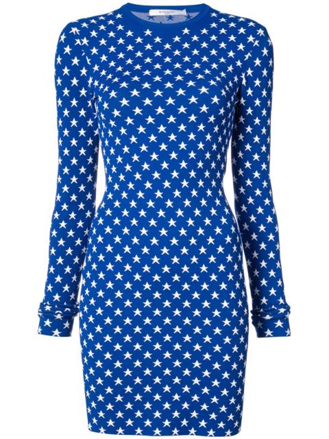 star print fitted mini dress