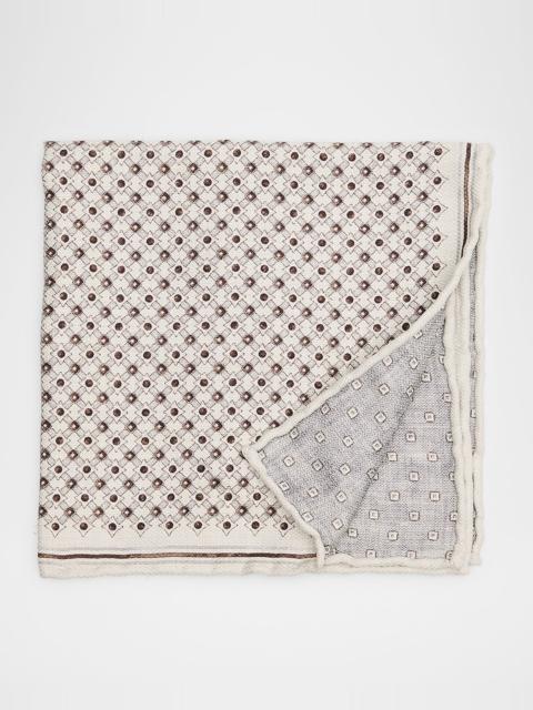 Men's Double-Face Geometric Silk Pocket Square