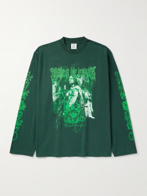 Oversized Printed Cotton-Jersey T-Shirt Green