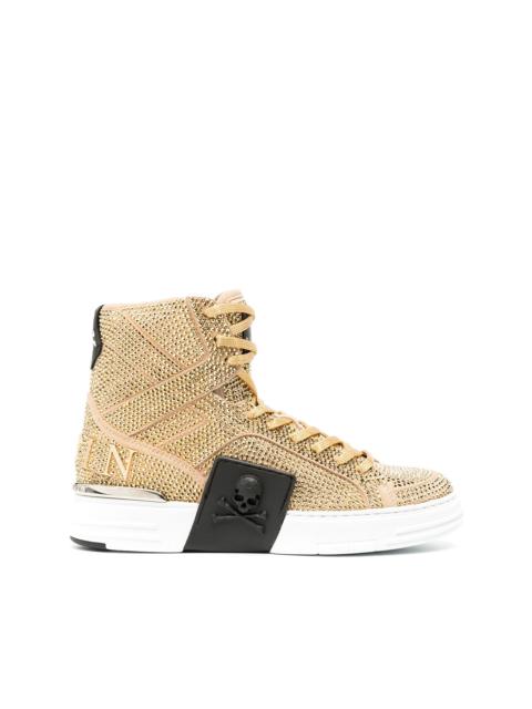 studded high-top trainers