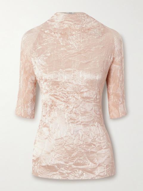 Dahlia Crinkled Plissé-satin Blouse