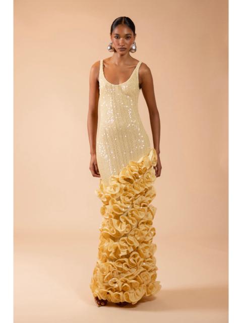 IARA CROCHET RUFFLE MAXI DRESS (RUNWAY)