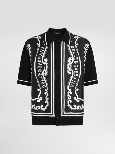 Silk and cotton shirt with bandanna print