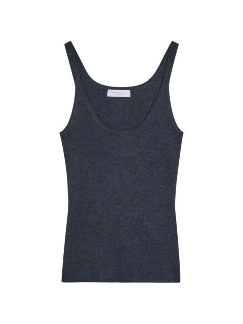 ribbed scoop-neck top