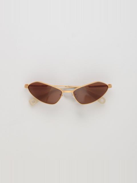 Bambino Angular Sunglasses in Metal Matt Gold