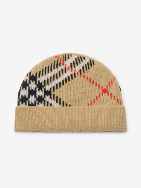 Check Cashmere Blend Beanie