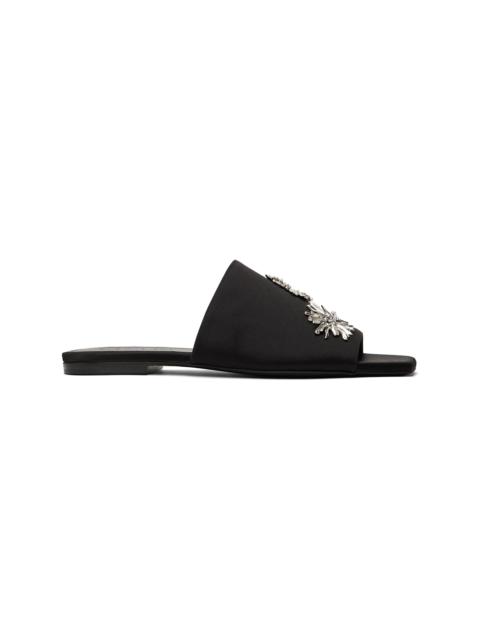 Black Satin Sandals