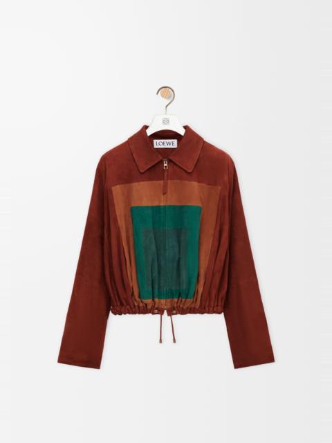 Balloon jacket in suede goatskin