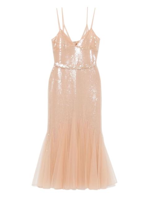 sequin-embellished tulle dress