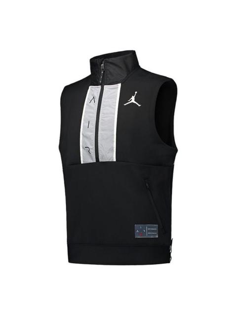 Air Jordan Colorblock Half Zipper Basketball Sports Vest Black CU1346-010