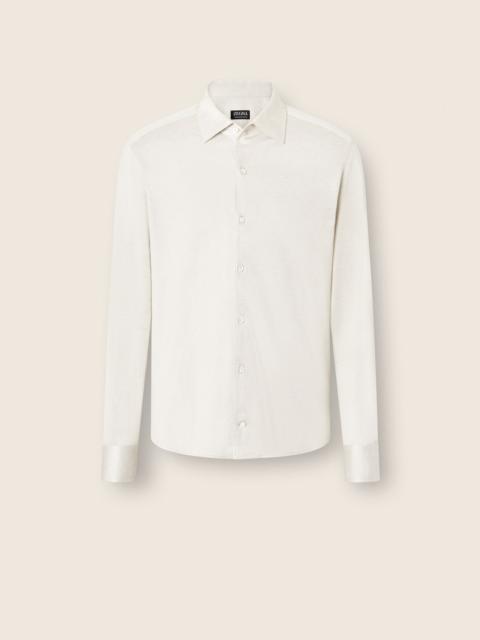 SILK LINEN AND COTTON SHIRT