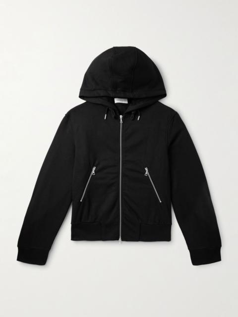 Cotton-Jersey Zip-Up Hoodie Black