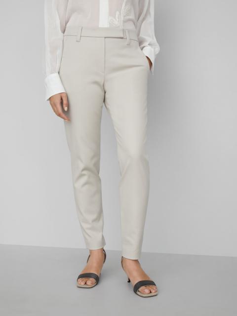 Stretch cotton cover slim fit trousers