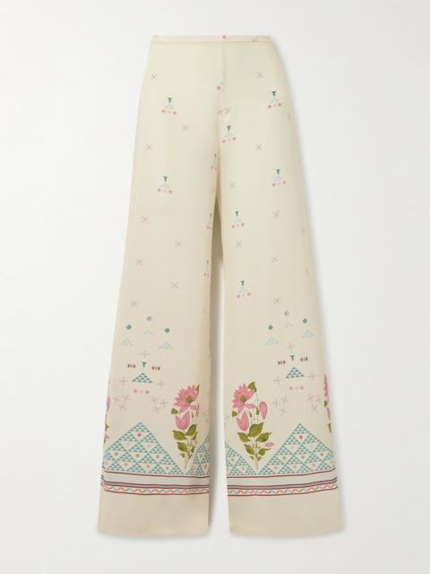 Blair Printed Silk Wide-leg Pants