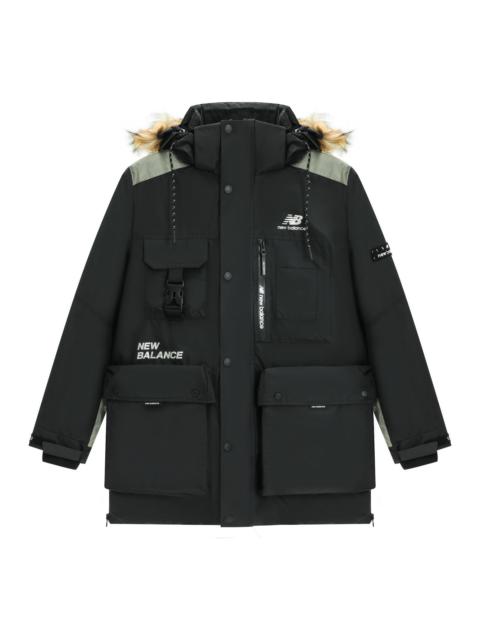 New Balance Logo Classic Down Jacket 'Black Grey' AMJ14300-BK