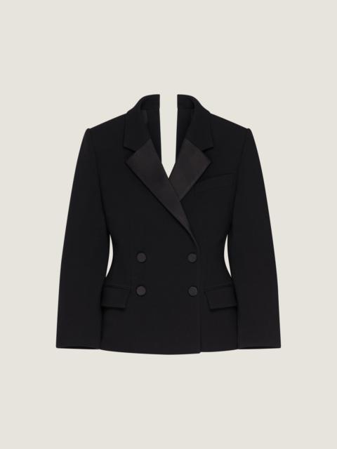 DOUBLE BREASTED SLASHED TUXEDO JACKET IN WOOL