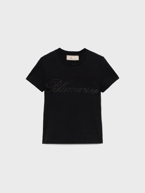 T-SHIRT WITH BLUMARINE RHINESTONE EMBROIDERY