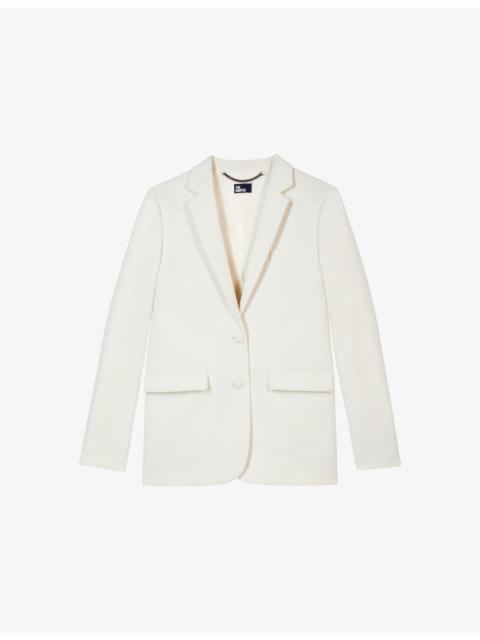 Notch-lapel regular-fit stretch-woven blazer