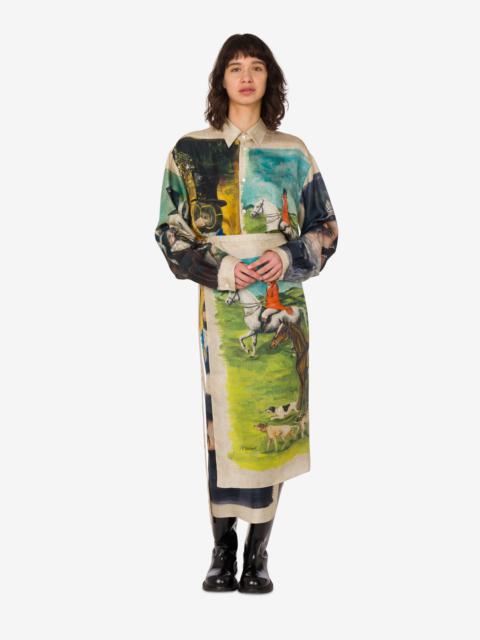 PRINTED SILK TWILL SKIRT