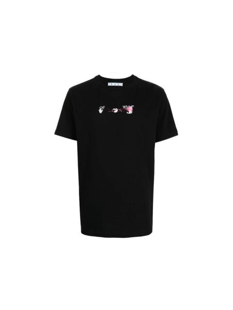 OFF-WHITE Pink Acrylic Arrow Slim Tee Black