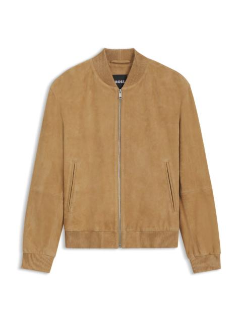 REGULAR-FIT BIKER JACKET IN METIS SUEDE