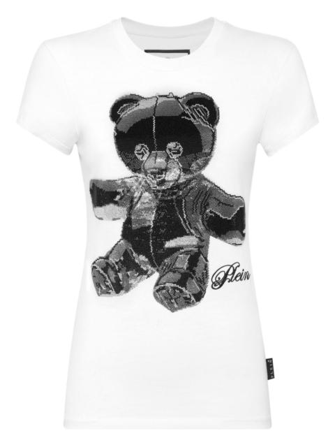 crystal-embellished teddy T-shirt