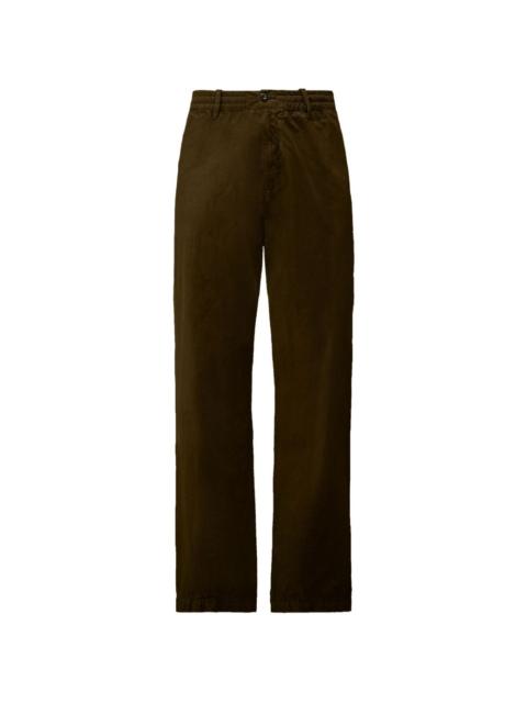 elasticated-waist belt-loop trousers
