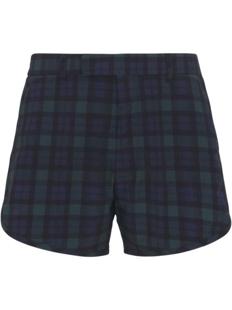 plaid-print shorts