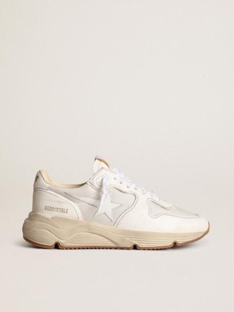 Men's Running Sole in mesh and white nappa