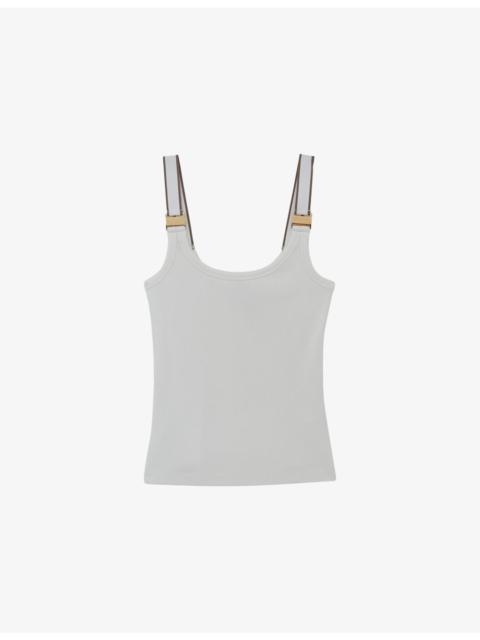 Vinnie Hardware-Embellished Stretch-Cotton Vest