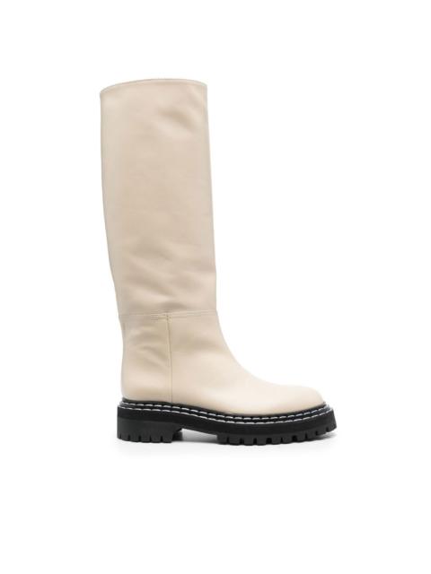 leather knee-length boots