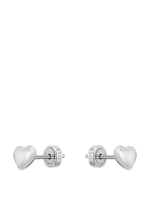 HEART-SHAPED STUD EARRINGS IN STAINLESS STEEL