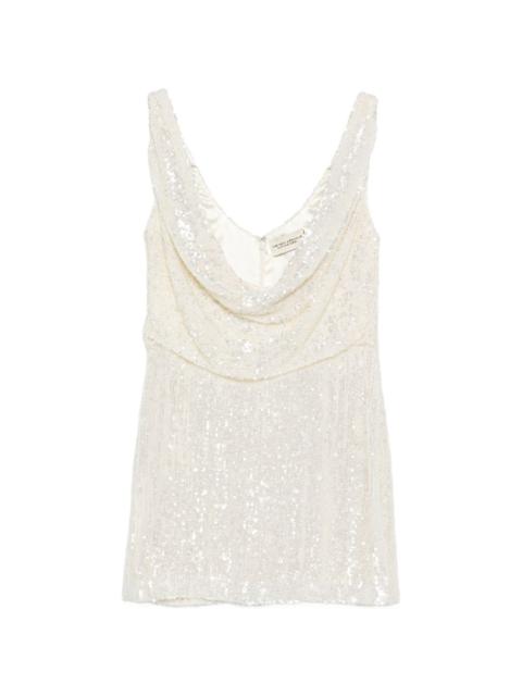 cowl-neck mini dress