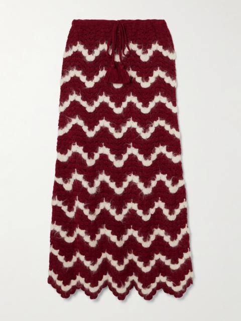 Safi Scalloped Crocheted Alpaca Midi Skirt