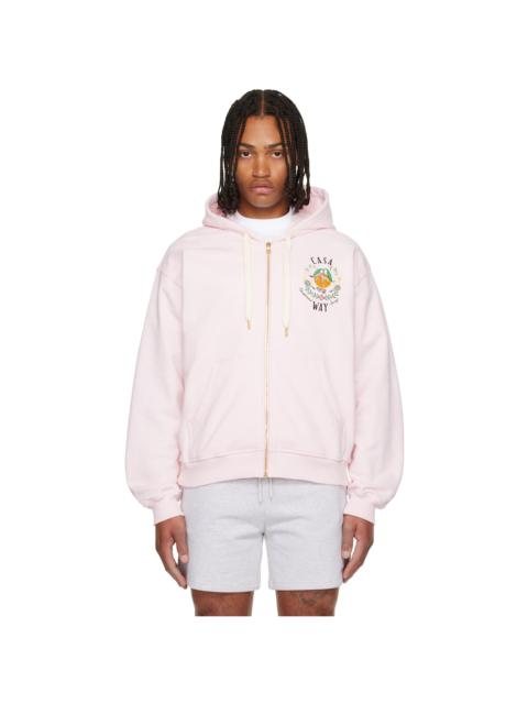 Pink 'Casa Way' Orange Mascot Zip Hoodie