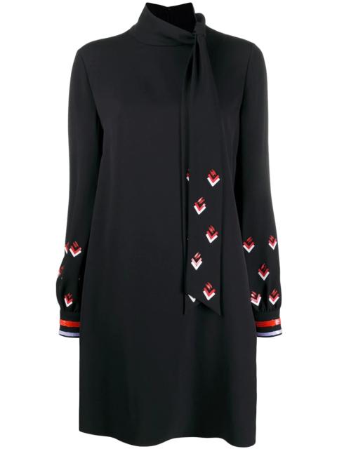 sequin-detail long-sleeve dress