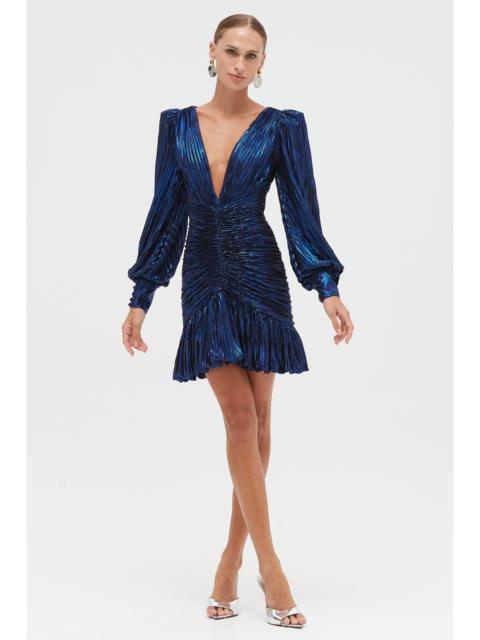 METALLIC PLISSE MINI DRESS